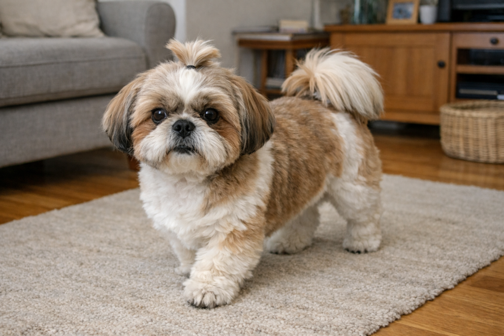 foto de perro shih tzu en casa